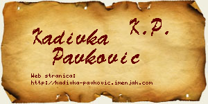 Kadivka Pavković vizit kartica